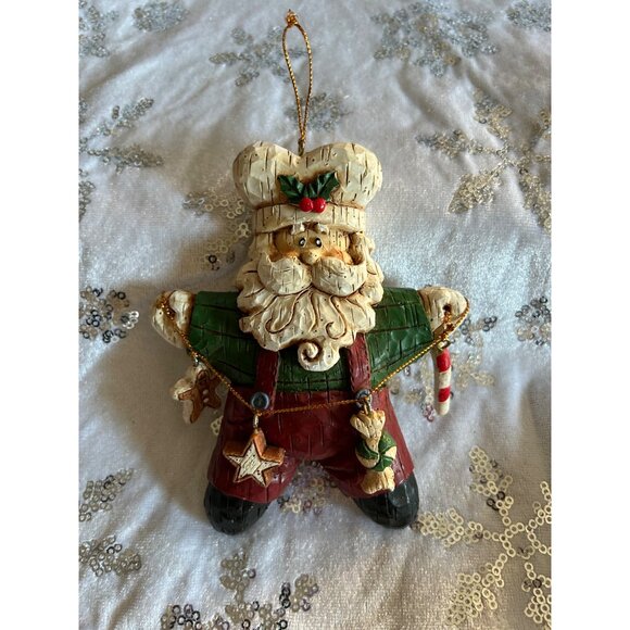 Santa Claus Chef Resin Ornament With Hanging String Christmas Ornaments - Picture 5 of 9